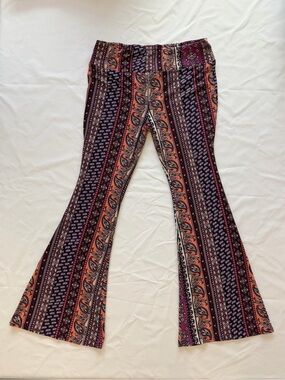 No Boundaries Patterned Flare Pants
